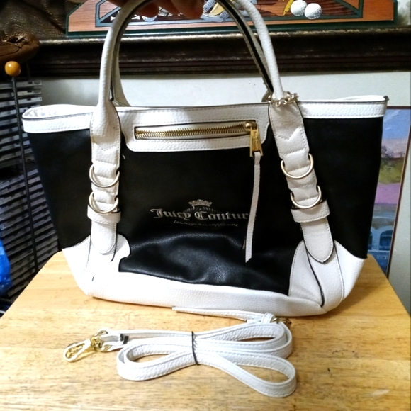 JUICY COUTURE LARGE BLACK&WHITE🎒Like 🆕,LOS ANGELES,Nice Gift! 🎁 - Picture 1 of 7